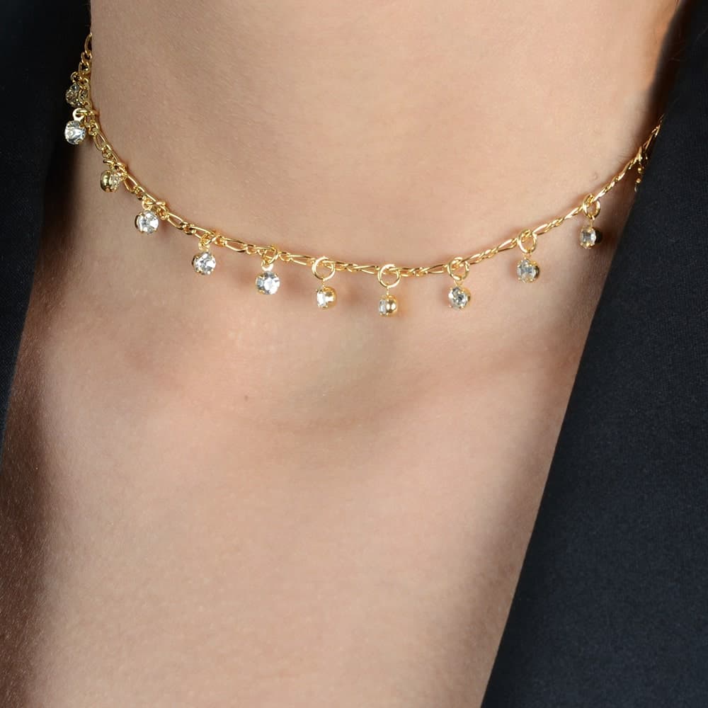 Chocker Dourada Pontos de Luz com Extensor, imagem 2