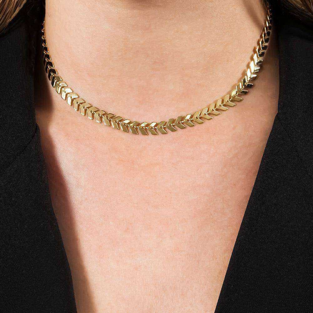 Colar Dourado Chocker de Seta, imagem 2