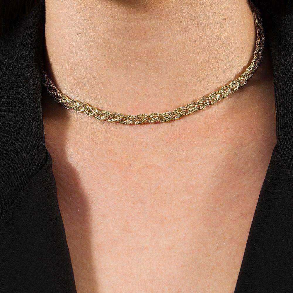 Colar Dourado Chocker Trançada, imagem 2