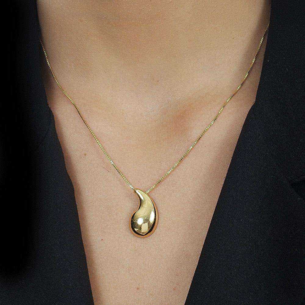 Colar Dourado de Gota Curvada, imagem 2