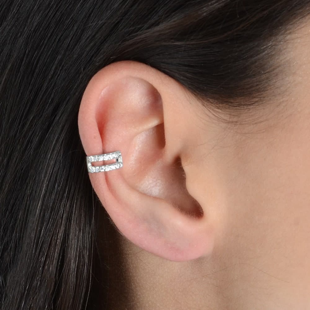Piercing Prateado de Pressão com 14 Pedras de Zircônia, imagem 2