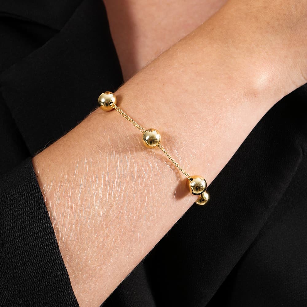 Pulseira Dourada de Bolas Grandes, imagem 2