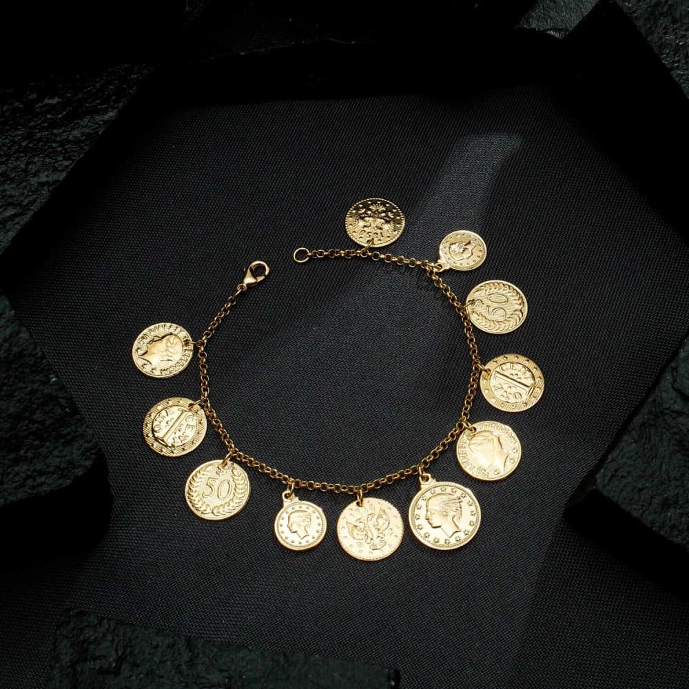 Pulseira Dourada de Moedas Antigas, imagem 3